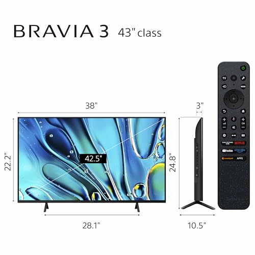 Sony 43-Inch Class 4K Ultra HD BRAVIA 3 LED Smart TV with Google TV, Dolby Vision HDR, and Exclusive Features for PlayStation®5 (K-43S30) - Image 10