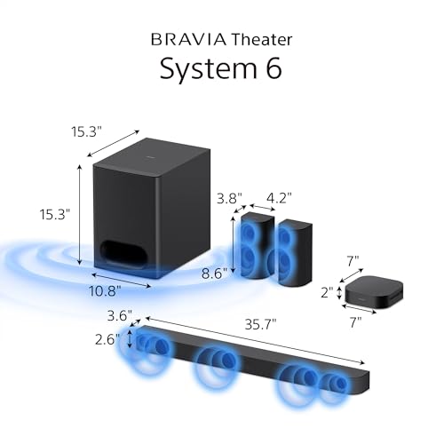 Sony BRAVIA Theater System 6, 5.1ch Home Theater System Sound bar with subwoofer and Rear Speakers, Surround Sound by Dolby Atmos/DTS:X Compatible HT-S60 - Image 12