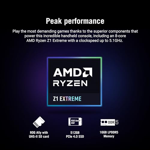 ASUS ROG Ally 7" 120Hz FHD 1080p Gaming Handheld Touchscreen AMD Ryzen Z1 Extreme 16GB RAM 512GB White - Image 8