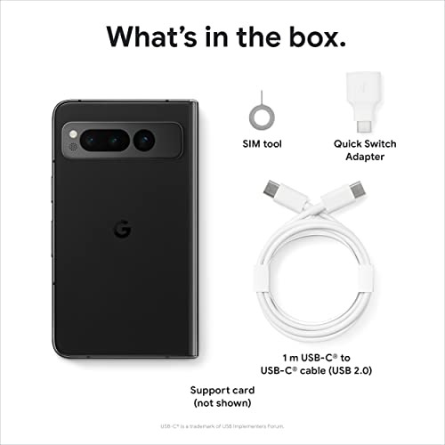 Google Pixel Fold - Unlocked Android 5G Smartphone with Telephoto Lens and Ultrawide Lens - Foldable Display - 24-Hour Battery - Obsidian - 256 GB - Image 6
