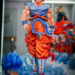 Dragon Ball Super Saiyan Blue Goku -33CM Double Headed Carving Luminous Statue Model Handmade
