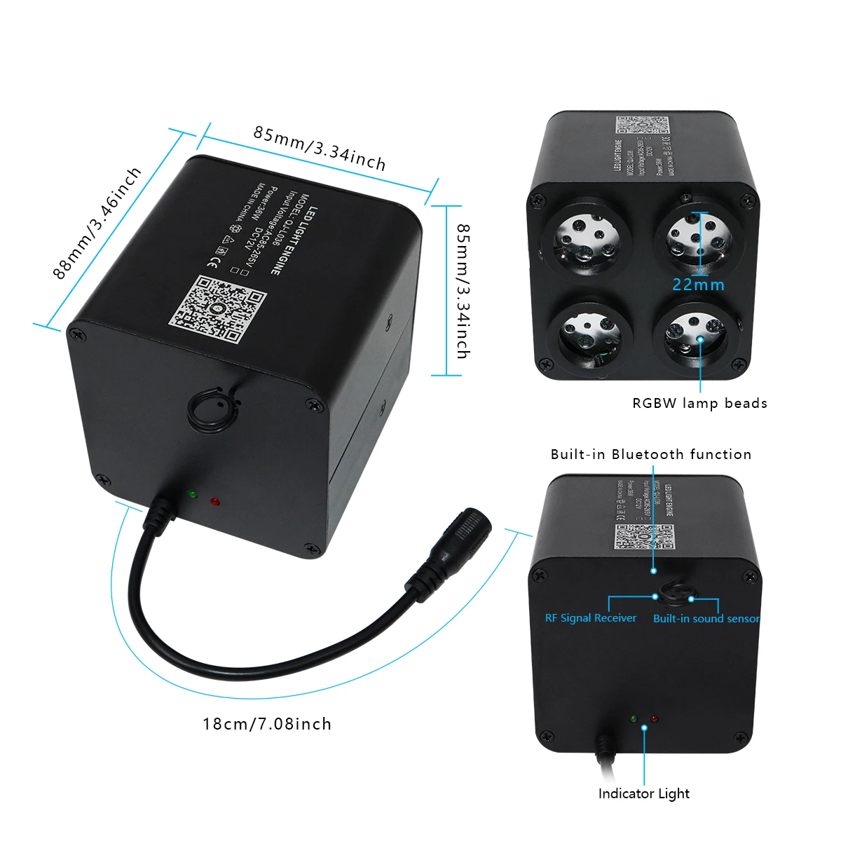 36w fiber optic flashing light, 4 colors, starry sky light, app remote control, car home fiber optic light RGBW, starry sky deco - Image 5