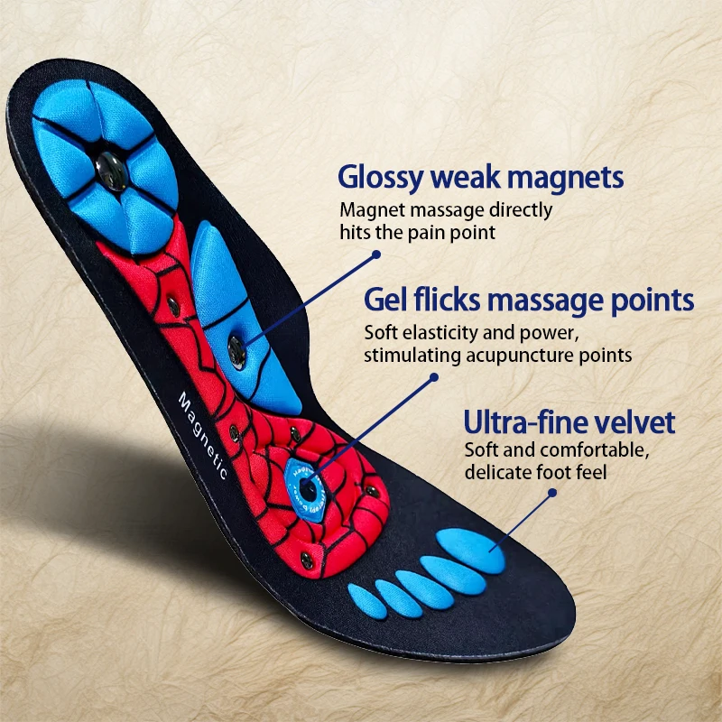 Magnetic Therapy Massage Insoles Men Foot Acupoint Massage Insoles Arch Support Orthopedic insole Comfort Shoe Pads 1Pair/2Pair - Image 3