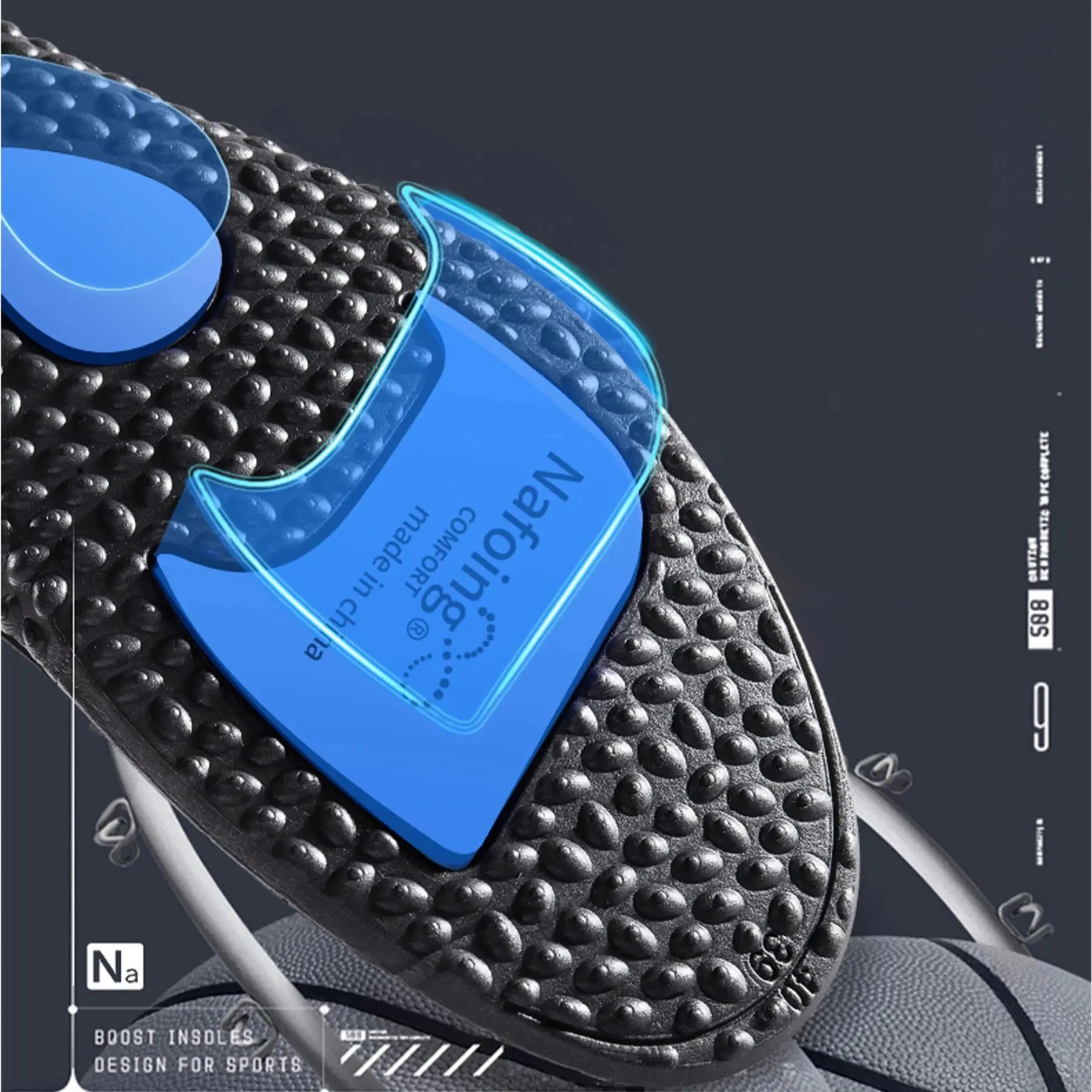 Upgraded Sports Shock Absorption Insoles High Elastic Running Sneaker Pads Rebound Deodorant Comfortable Feet Cushion - Image 4