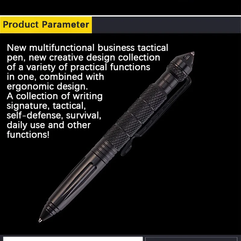 High Quality Metal Military Tactical Pen School Student Office Ballpoint Pens Emergency Glass Breaker Self Defense EDC Supplies - Image 2
