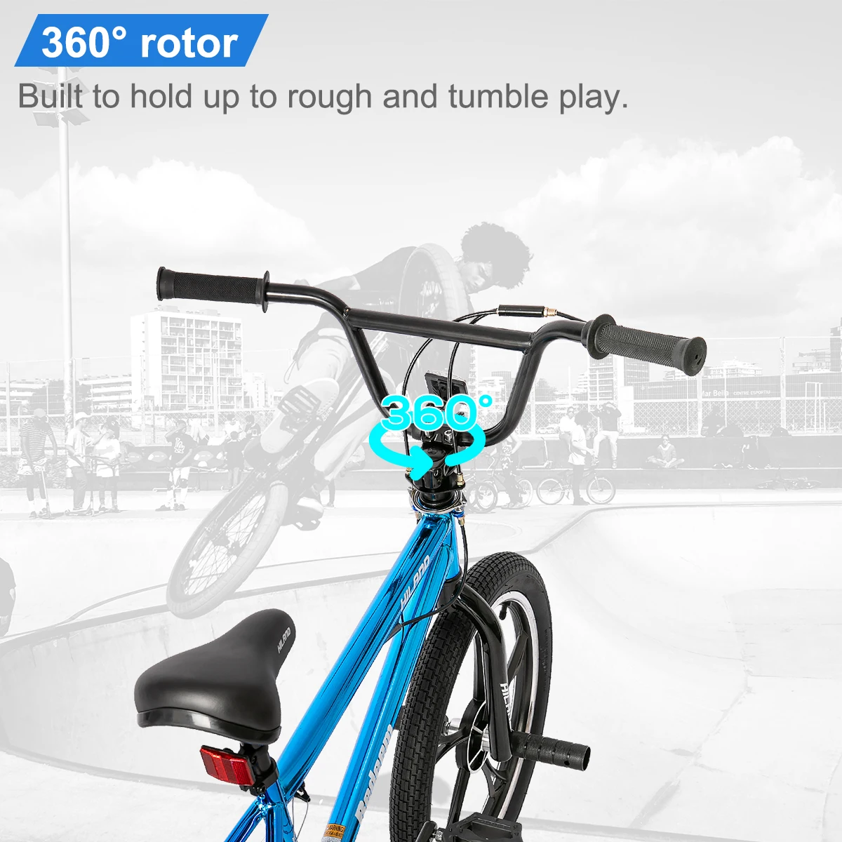 Hiland 20 Inch Kids BMX Bike for Boys Girls Ages 5-12, 360 Degree Rotor Freestyle, 4 Pegs Single Speed Kid’s BMX Bicycle - Image 3