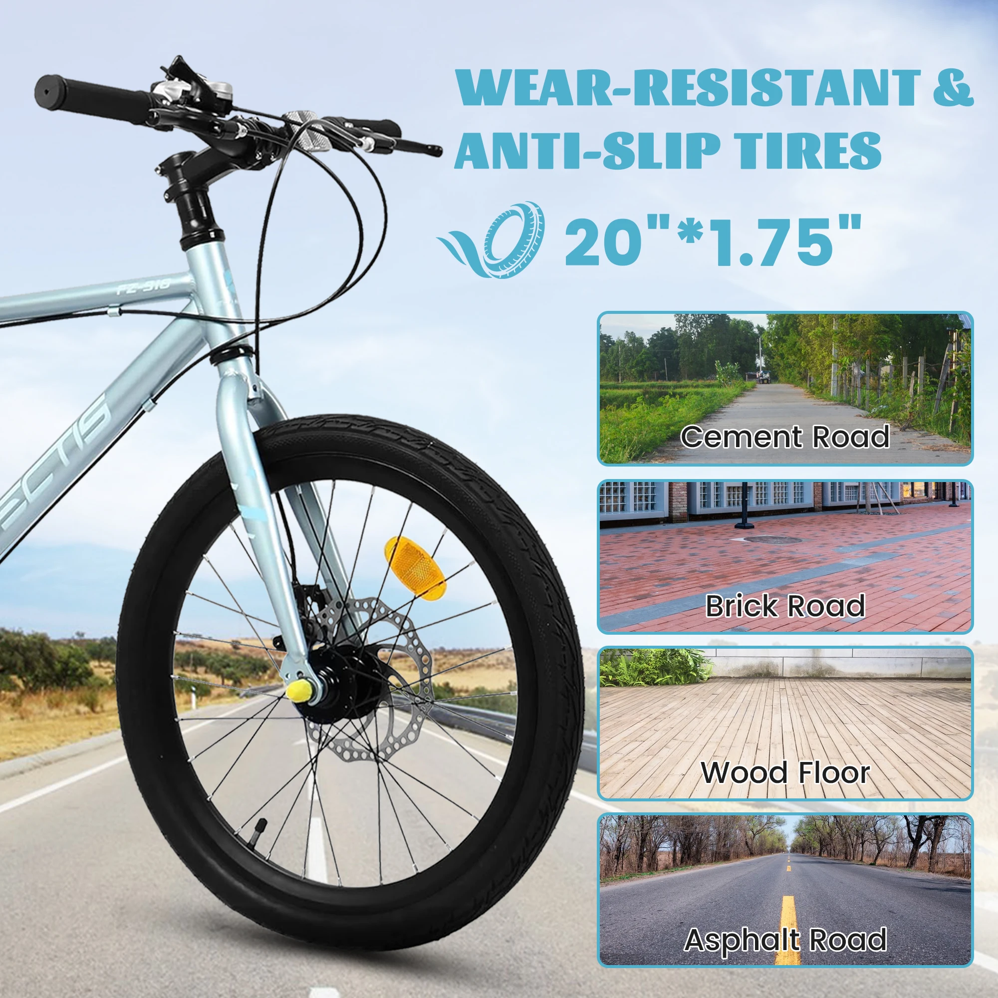 20 Inch Kids Bike for Boys Girls, 7-Speed Children Road Bike with Steel Frame and Dual Disc Brakes for Ages 6-12 Years Old - Image 6