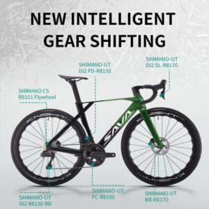 SAVA SLR8 High-End Full Carbon Fiber Road Bike with SHIMAN0 ULTEGRA 8170 Di2 Kit Competition-Class Road Bike Race Bike
