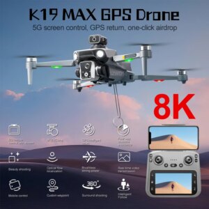 K19 MAX GPS Drone Professional 8K Camera Aerial FPV Brush Avoiding Obstacle with Large Screen Remote Control Folding Drone