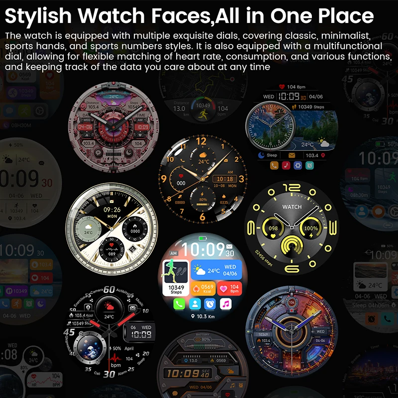 Men's AMOLED Screen GPS Motion trajectory Heart Rate Bluetooth Calls SmartWatch Waterproof - Image 4