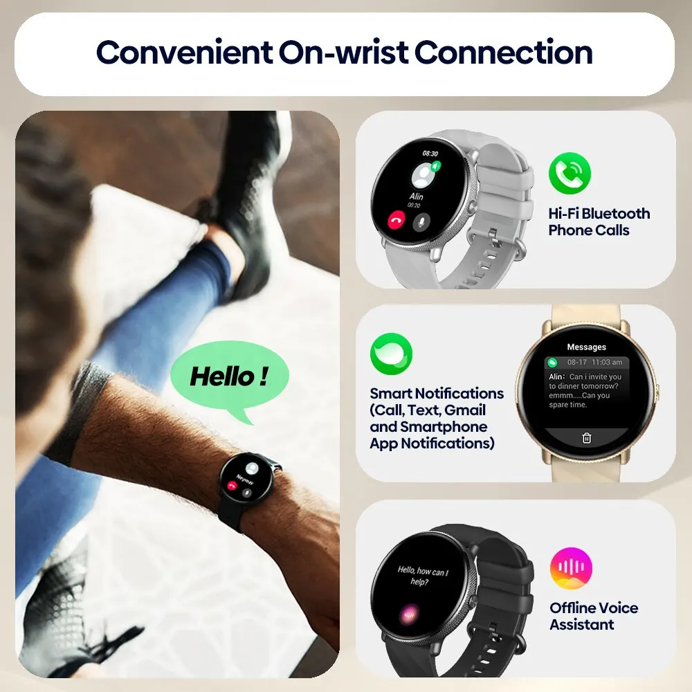 Zeblaze GTR 3 Pro Voice Calling Smart Watch 1.43" AMOLED Display 316L Stainless Steel Frame Fitness Tracking Smartwatch - Image 6