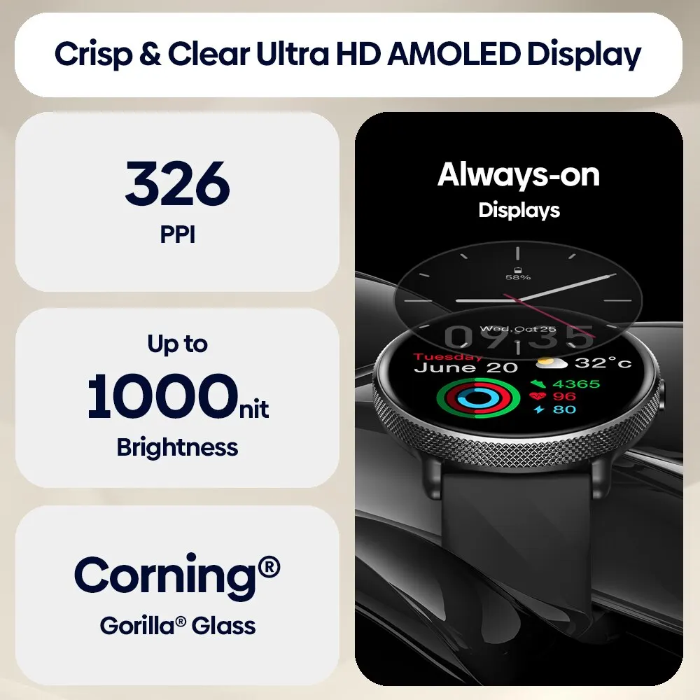 Zeblaze GTR 3 Pro Voice Calling Smart Watch 1.43" AMOLED Display 316L Stainless Steel Frame Fitness Tracking Smartwatch - Image 3