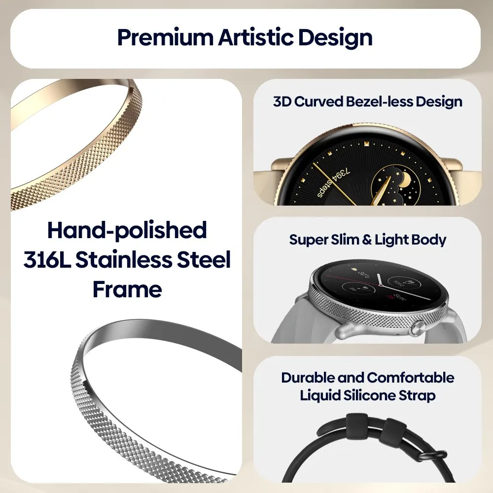 Zeblaze GTR 3 Pro Voice Calling Smart Watch 1.43" AMOLED Display 316L Stainless Steel Frame Fitness Tracking Smartwatch - Image 2