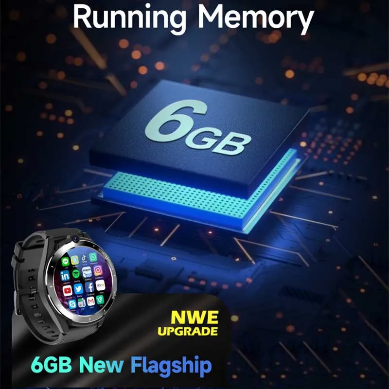 RAM 6GB ROM 128GB 1.6 Inch 4G video Call Smart Watch GPS Wifi Dual Camera app download Sports Men Bluetooth Smartwatch - Image 2