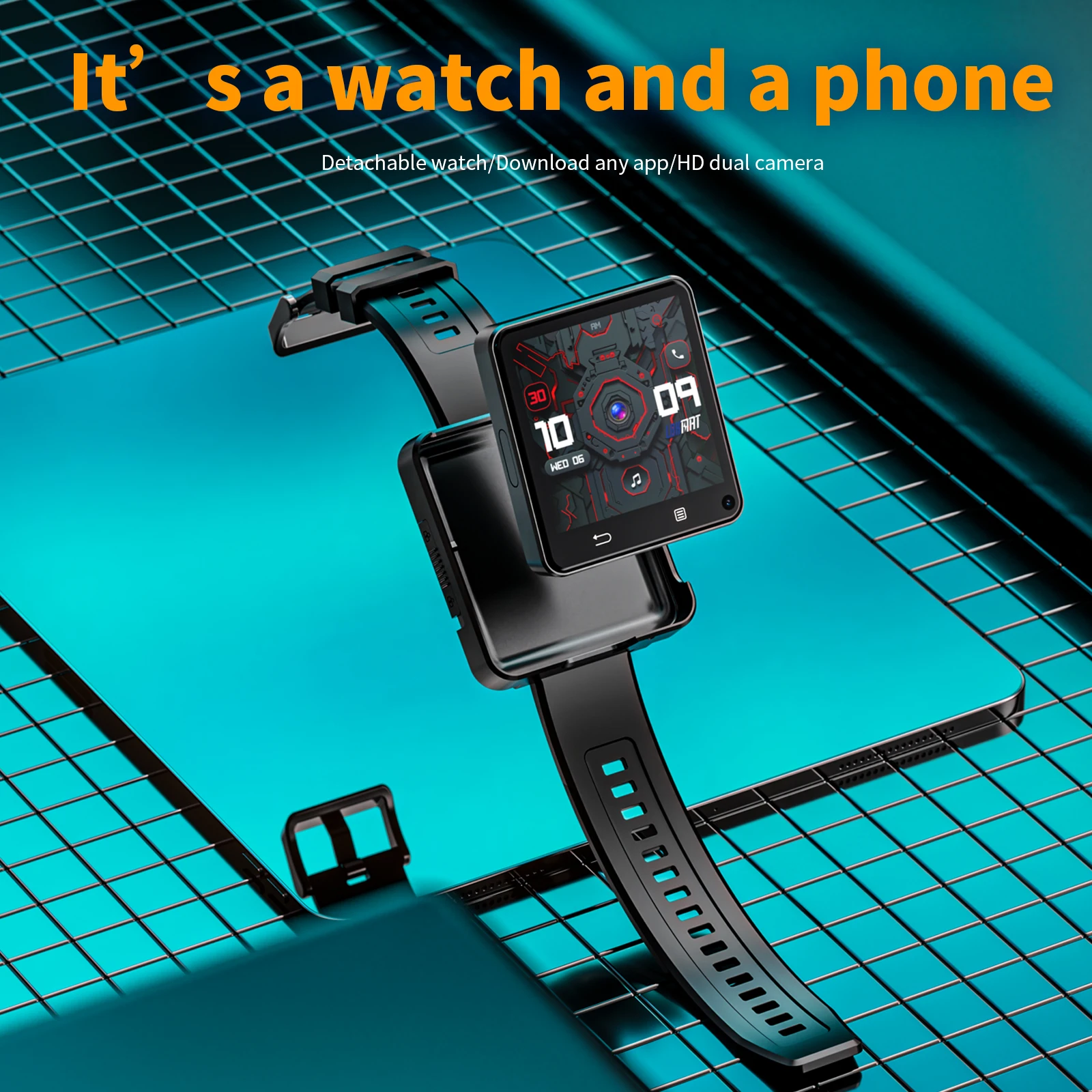 LOKMAT New APPLLP 2 MAX Dual Camera Android 11 Watch Phone Wifi Videos Calls Smart Watch Network Detachable Strap Mini Phone - Image 5