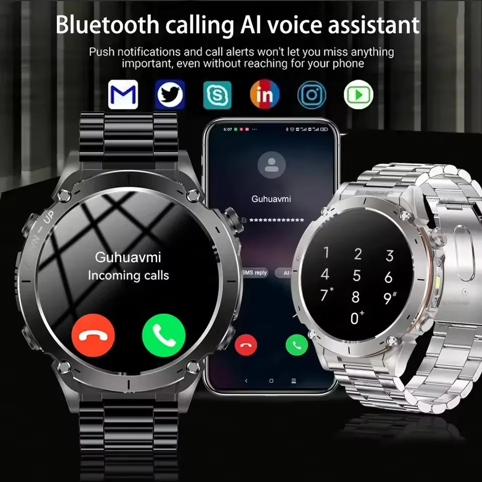2025 New professional sports Watch 730mAH Built-in GPS AMOLED Flashlight Compass 170+ sports modes BT Calls Health Smart Bracele - Image 4
