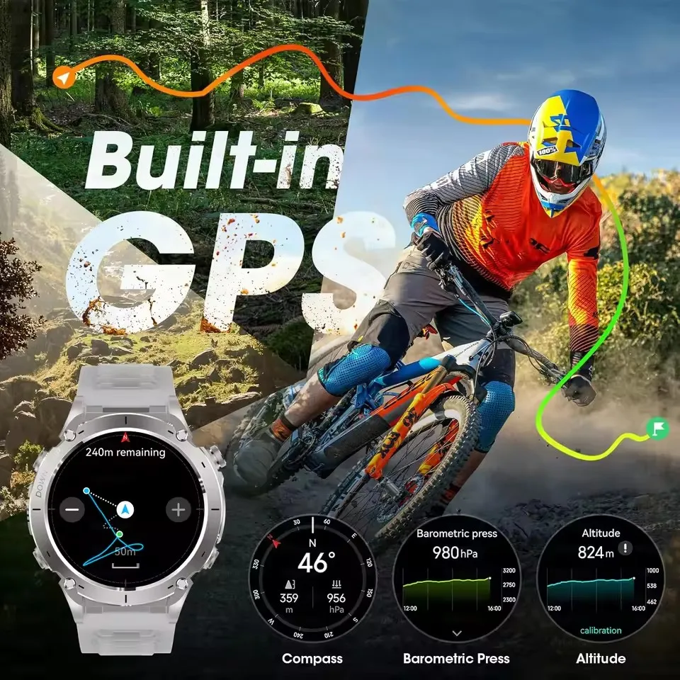 2025 New professional sports Watch 730mAH Built-in GPS AMOLED Flashlight Compass 170+ sports modes BT Calls Health Smart Bracele - Image 2