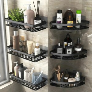 No-Drill Shower Shelf – Aluminum Bathroom Organizer for Shampoo & Essentials
