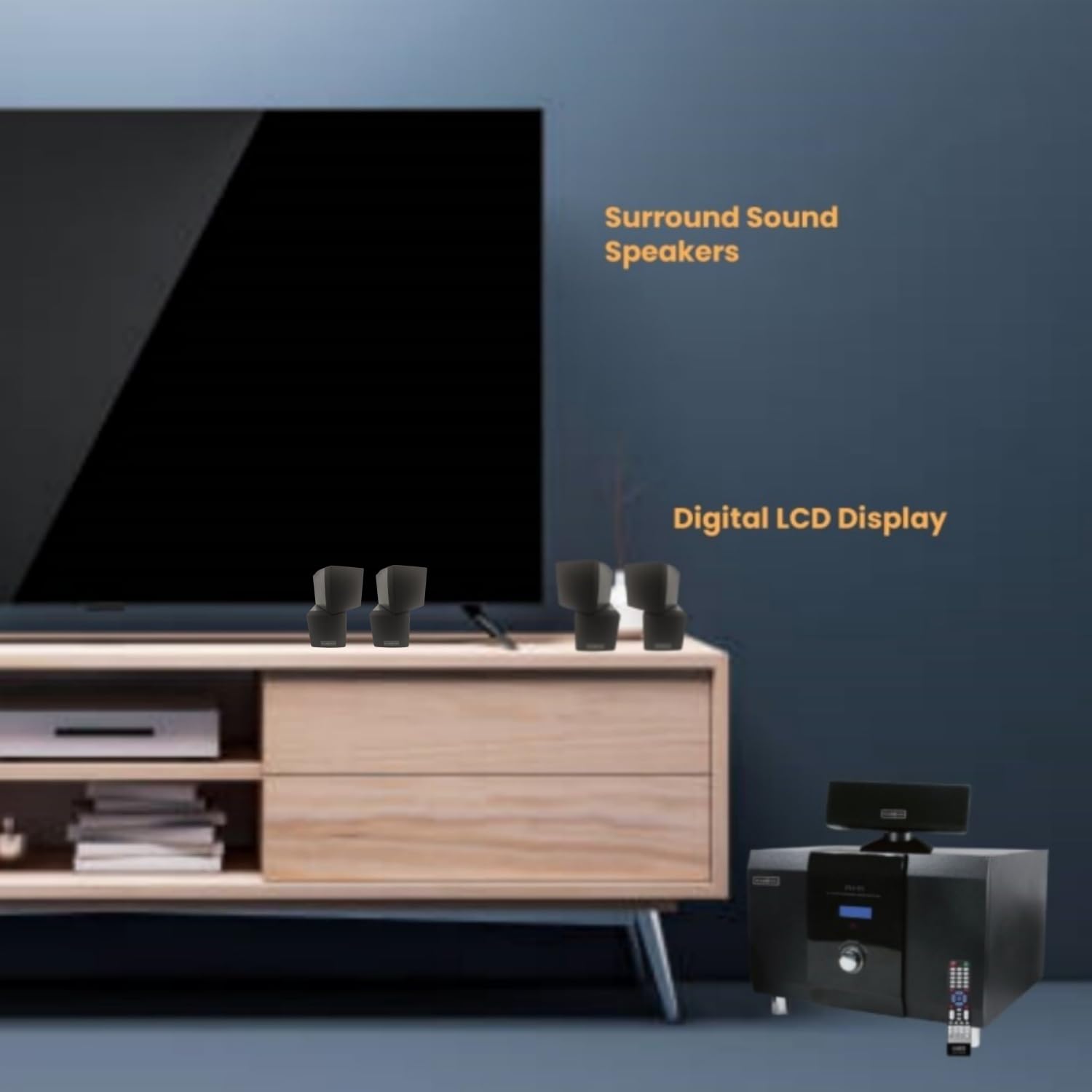5.1 Channel Home Theater System with 10" Subwoofer, Bluetooth,5 Speakers, Remote, Radio, RCA- Perfect for Movies, Music, Karaoke - Image 3
