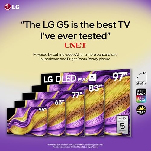 LG 77-Inch Class OLED evo AI 4K G5 Series Smart TV w/Dolby Atmos, Dolby Vision, HDR10, AI Super Upscaling 4K, Filmmaker Mode, Wow Orchestra, Alexa Built-in (OLED77G5WUA, 2025) - Image 17