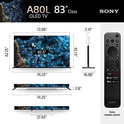 Sony OLED 83 inch BRAVIA XR A80L Series 4K Ultra HD TV: Smart Google TV with Dolby Vision HDR and Exclusive Gaming Features for The PlayStation® 5 XR83A80L- 2023 Model,Black - Image 15