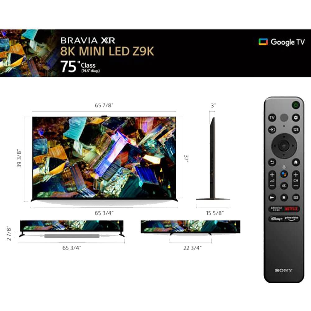 Sony 75 Inch 8K Ultra HD TV Z9K Series: BRAVIA XR 8K Mini LED Smart Google TV with Dolby Vision HDR and Exclusive Features for The Playstation® 5 XR75Z9K- Latest Model,Black - Image 2