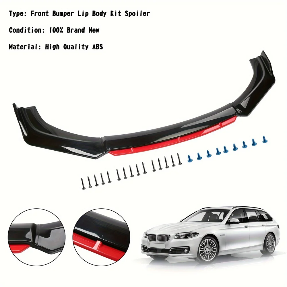 3PCS Universal Car Front Bumper Lip Splitter Lip Body Kit Spoiler Diffuser For BMW For Benz For Audi For VW For Subaru - Image 3