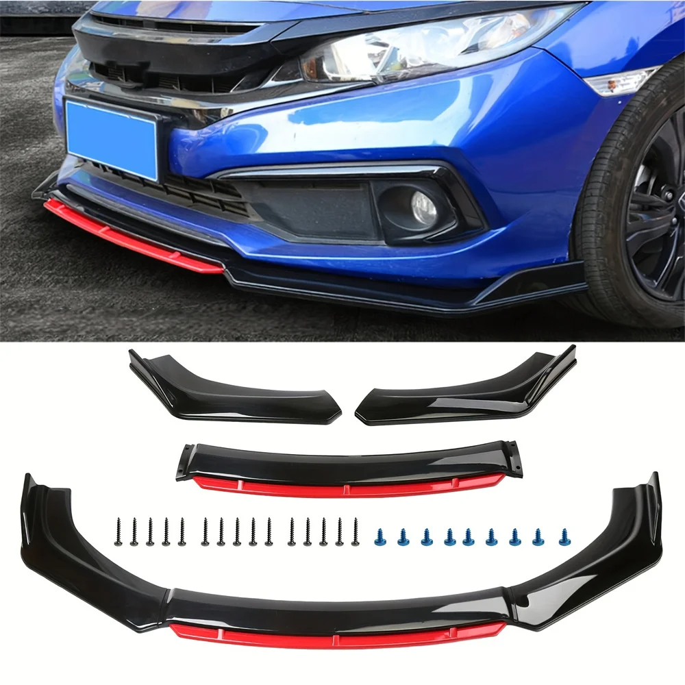 3PCS Universal Car Front Bumper Lip Splitter Lip Body Kit Spoiler Diffuser For BMW For Benz For Audi For VW For Subaru