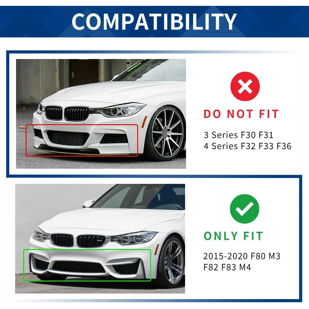 CS Style Bumper Lip For BMW M3 M4 F80 F82 F83 2015-2020 Car Front Bumper Spoiler Diffuser Splitter Lips Body Kit Tuning - Image 2