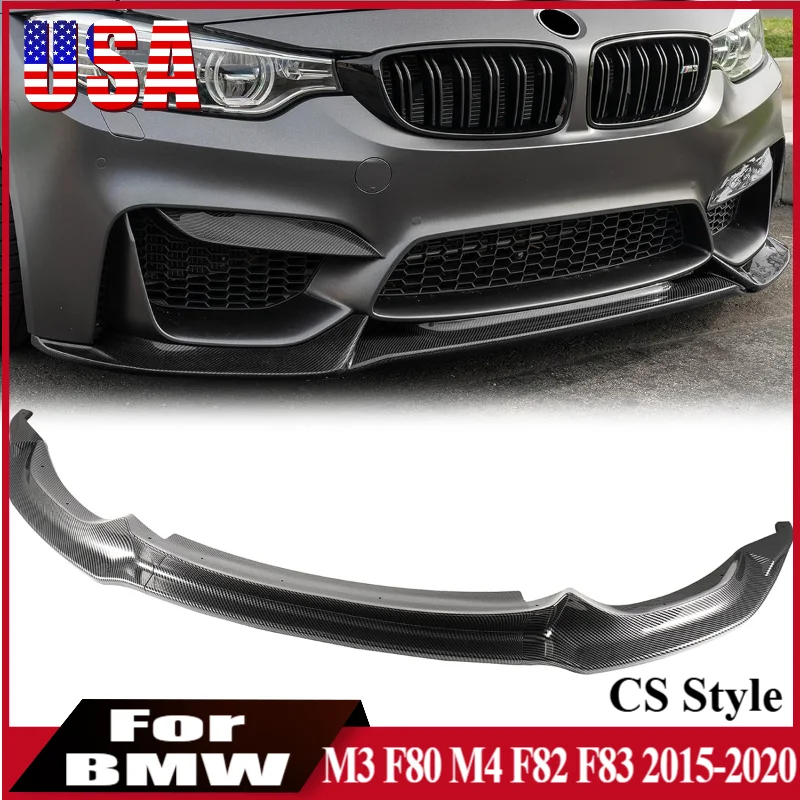 CS Style Bumper Lip For BMW M3 M4 F80 F82 F83 2015-2020 Car Front Bumper Spoiler Diffuser Splitter Lips Body Kit Tuning