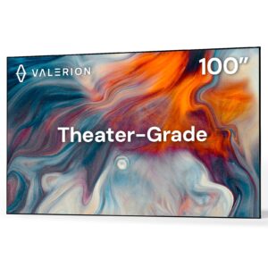 Valerion 100-inch Fixed Frame Projector Screen, 1.3 dB Gain, 80% PQE, 4K/8K Ultra HD, 3D Wall Mount Projector Screen, Works with Long Throw, Short Throw & Ultra Short Throw Projectors