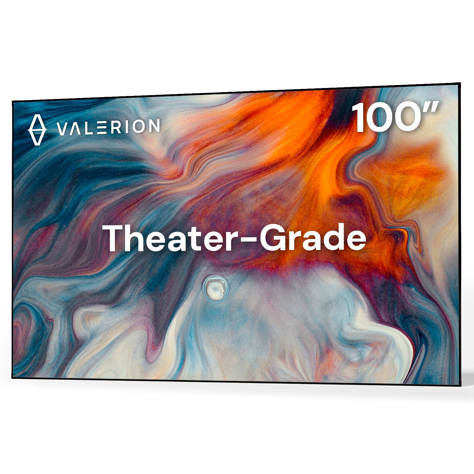 Valerion 100-inch Fixed Frame Projector Screen, 1.3 dB Gain, 80% PQE, 4K/8K Ultra HD, 3D Wall Mount Projector Screen, Works with Long Throw, Short Throw & Ultra Short Throw Projectors