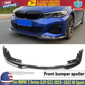 Glossy Black Car Front Bumper Splitter Lip For BMW 3 Series G20 G21 320i 330i M340i 2019~2022 M Sport Diffuser Guard Body Kit