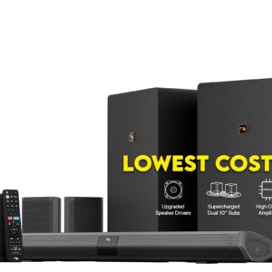 Nakamichi Shockwafe Ultra 9.2.4 Channel Dolby Atmos/DTS:X Soundbar with Dual 10" Subwoofers (Wireless), 4 Rear Surround Effects Speakers, eARC and SSE Max Technology (Flagship)