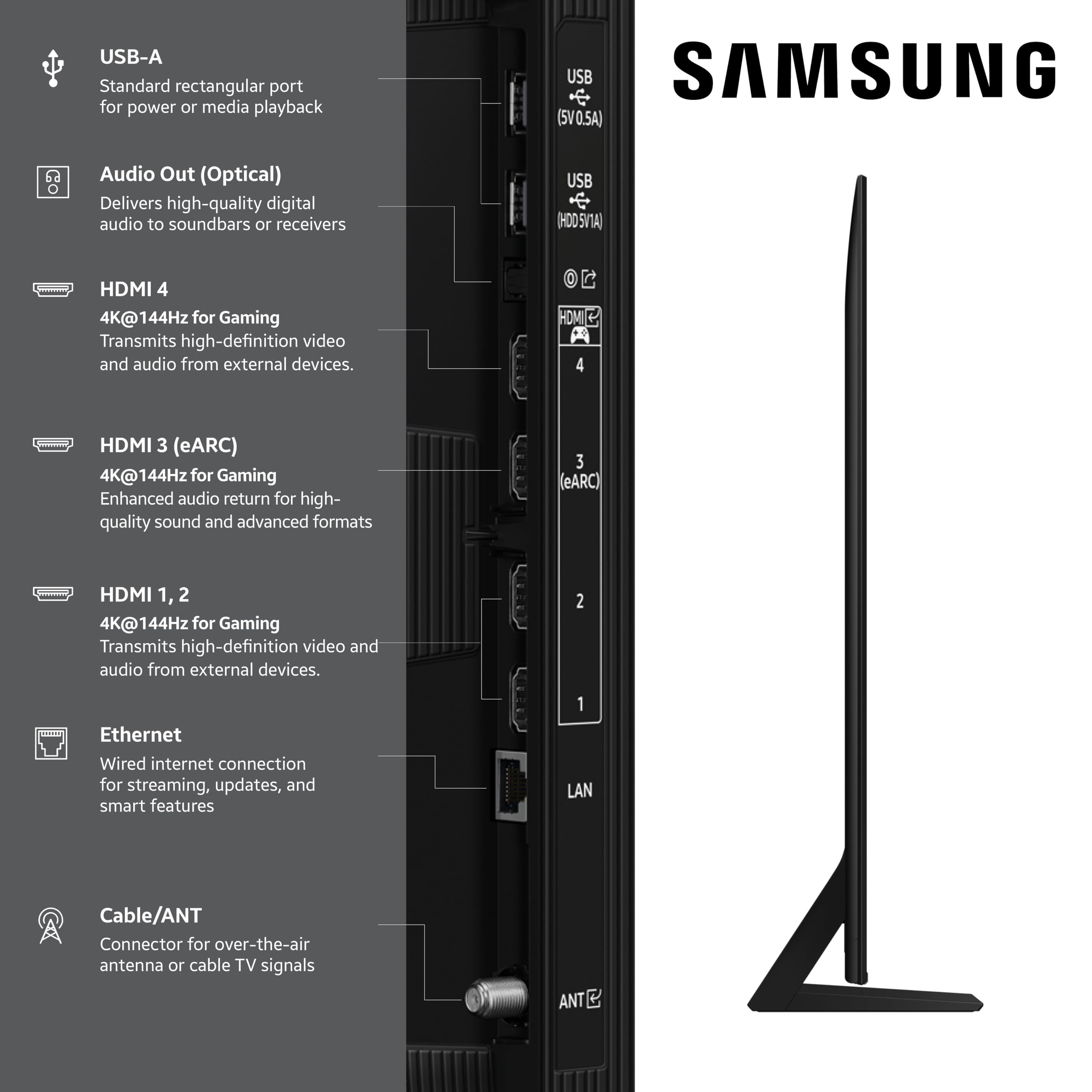 Samsung 55-Inch Class Neo QLED QN70F 4K Mini LED Smart TV (2025 Model) NQ4 AI Gen2 Processor, Quantum Matrix Technology Slim, Motion Xcelerator 144Hz, Samsung Vision AI, Alexa Built-in - Image 13