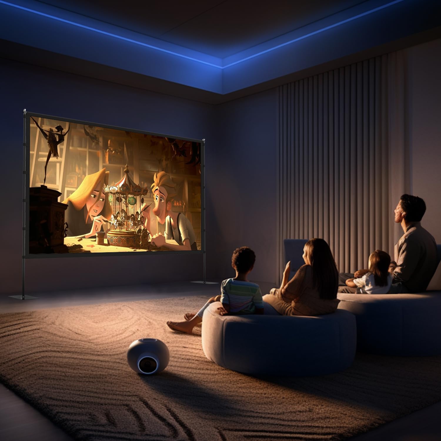 Outdoor Projector Screen with Stand - 120 inch Portable Projector Screens Indoor Outdoor Projector Screen 16:9 4K HD Outdoor Movie Screen with Carry Bag,Enioy Home Theater Projection Screen. - Image 7