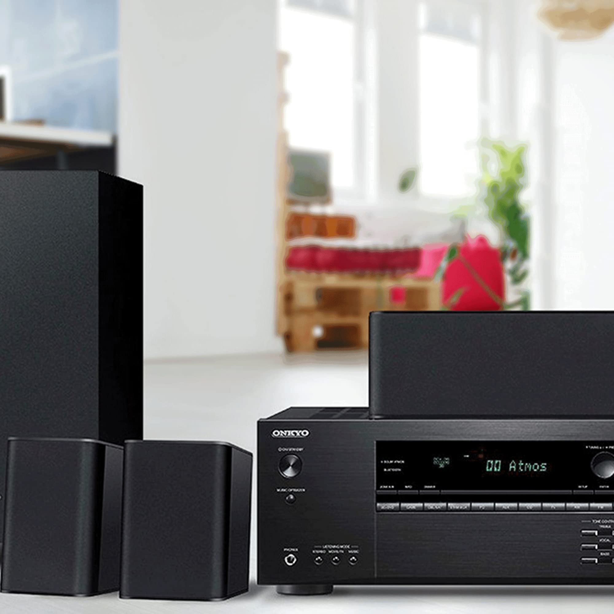 Onkyo HT-S3910 Home Audio Theater Receiver and Speaker Package, Front/Center Speaker, 4 Surround Speakers, Subwoofer and Receiver, 4K Ultra HD (2019 Model) - Image 2