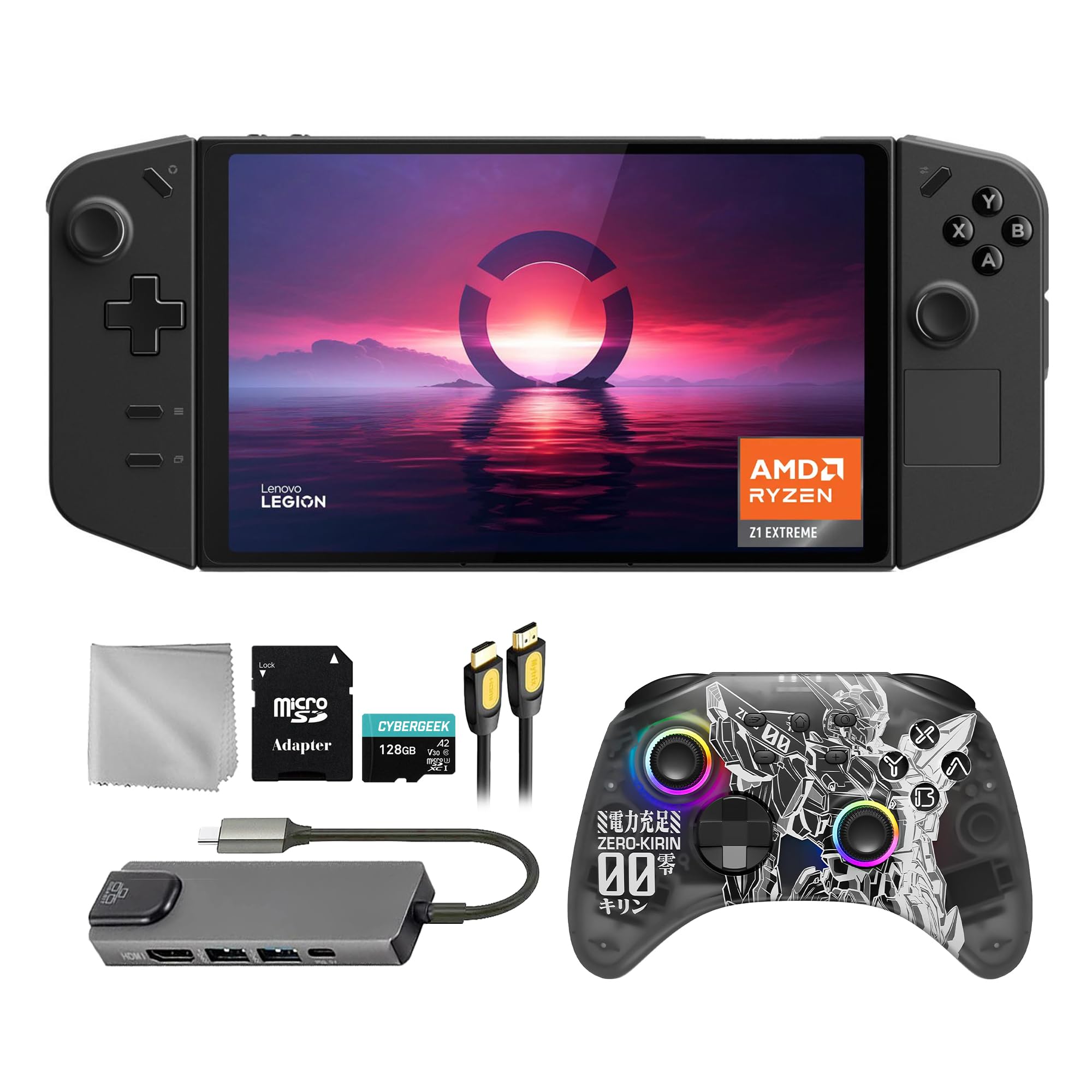 Lenovo Legion Go 1TB SSD Gaming Handheld 8.8-inch Touchscreen 144Hz 2K QHD AMD Ryzen Z1 Extreme Processor, Zero-Kirin Wireless Controller, Hub, 128GB MicroSD Card, 5 Accessories: 6 in 1 Bundle