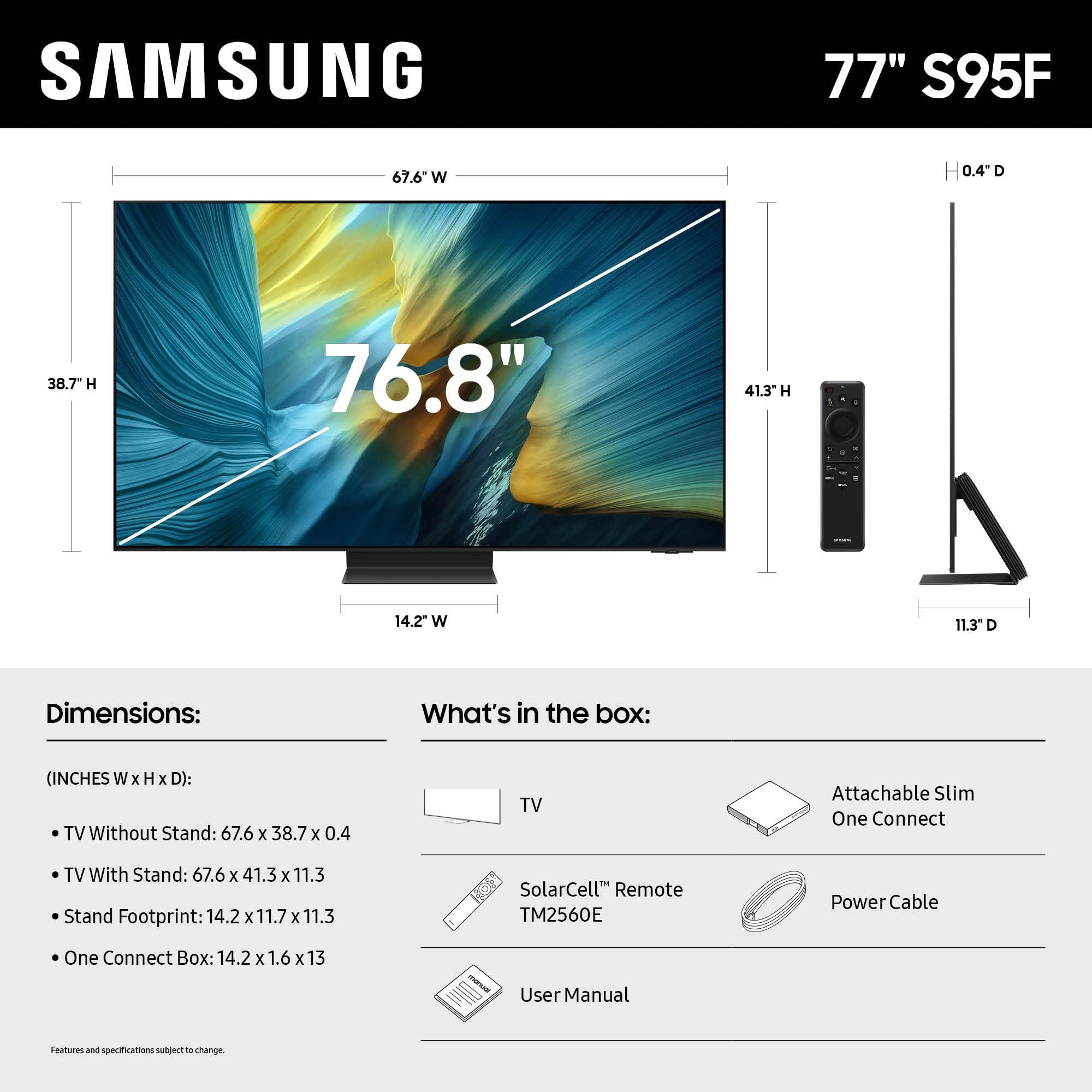 SAMSUNG 77-Inch Class OLED S95F 4K Glare Free Smart TV (2025 Model) NQ4 AI Gen3 Processor, OLED HDR Pro, Motion Xcelerator 164Hz, Dolby Atmos, Samsung Vision AI, Alexa Built-in - Image 14
