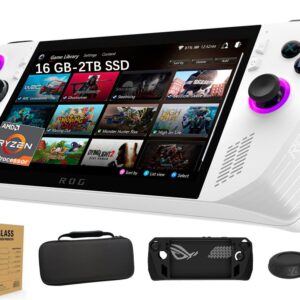 ASUS ROG Ally 7" - 120Hz FHD IPS (1920 x 1080) Gaming Handheld, AMD Ryzen Z1 Extreme Processor, 16GB RAM, 2TB, LED Touch Screen, Steam OS, White, with 6-in-1 Accessories