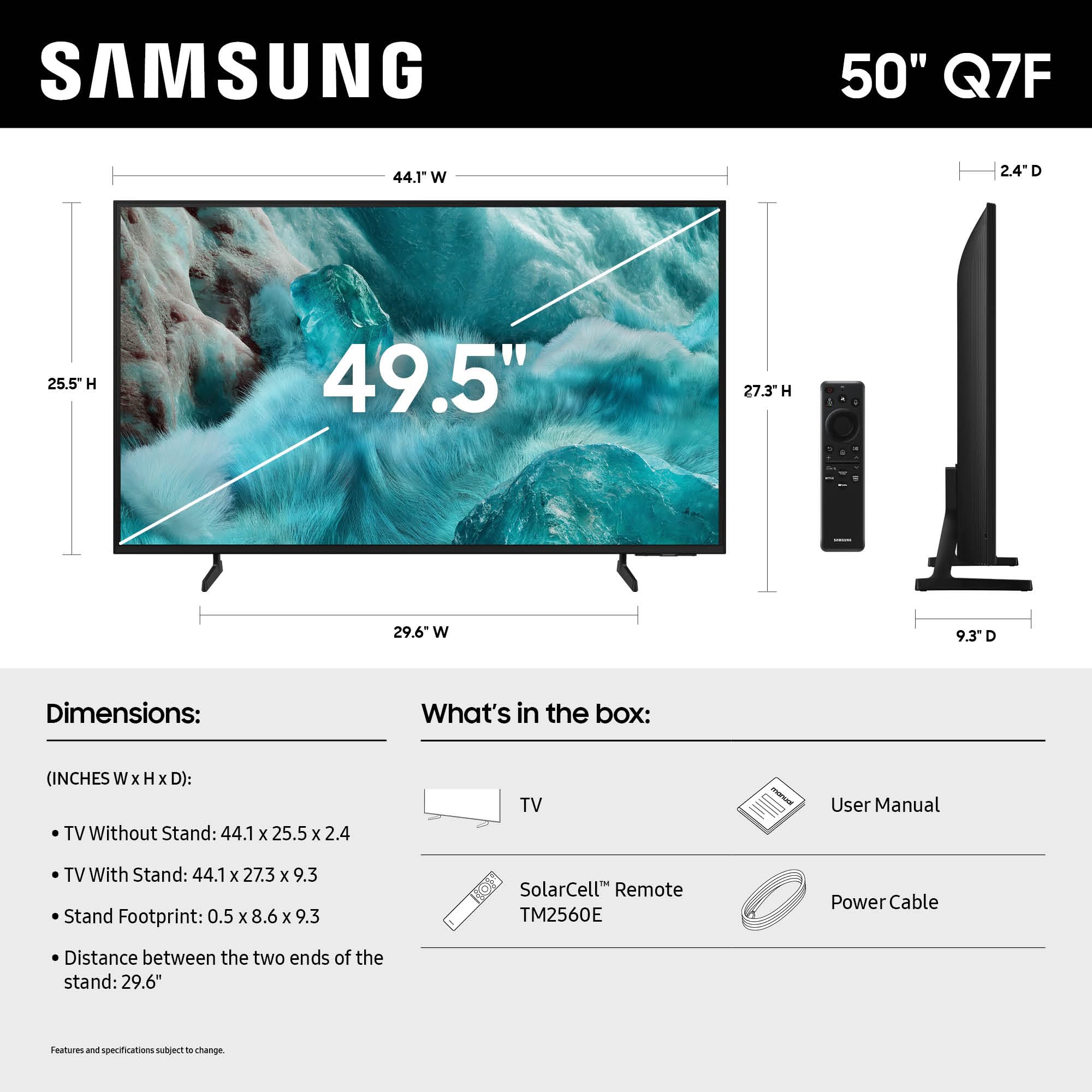 Samsung 50-Inch Class QLED Q7F Series Samsung Vision AI Smart TV (2025 Model, 50Q7F) Quantum HDR, Object Tracking Sound Lite, Q4 AI Gen1 Processor, 4K upscaling, Gaming Hub, Alexa Built-in - Image 13