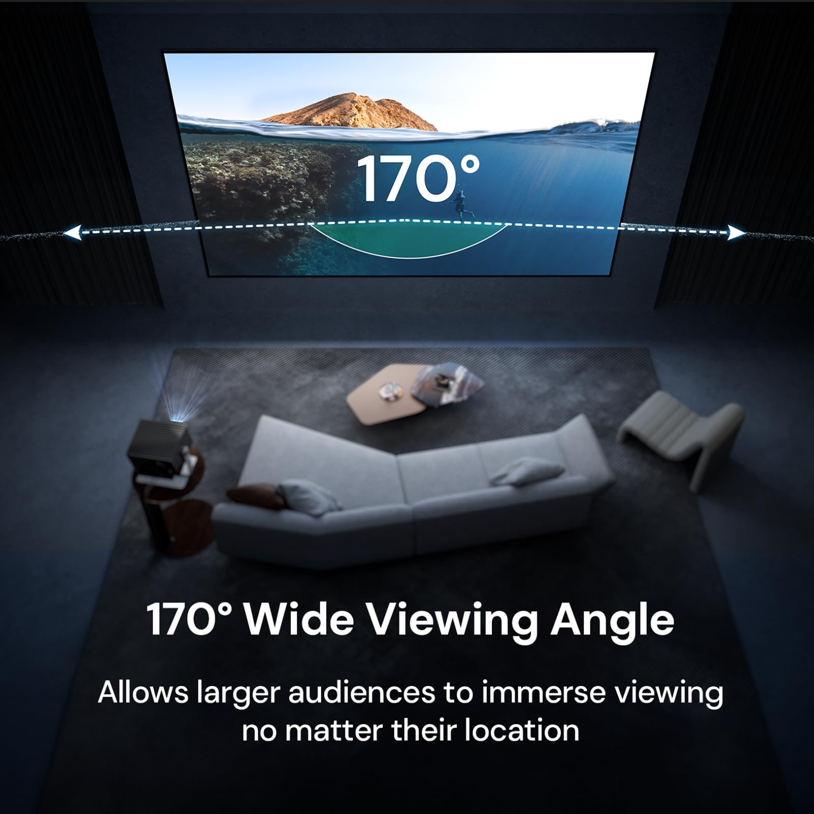 Valerion 100-inch Fixed Frame Projector Screen, 1.3 dB Gain, 80% PQE, 4K/8K Ultra HD, 3D Wall Mount Projector Screen, Works with Long Throw, Short Throw & Ultra Short Throw Projectors - Image 6