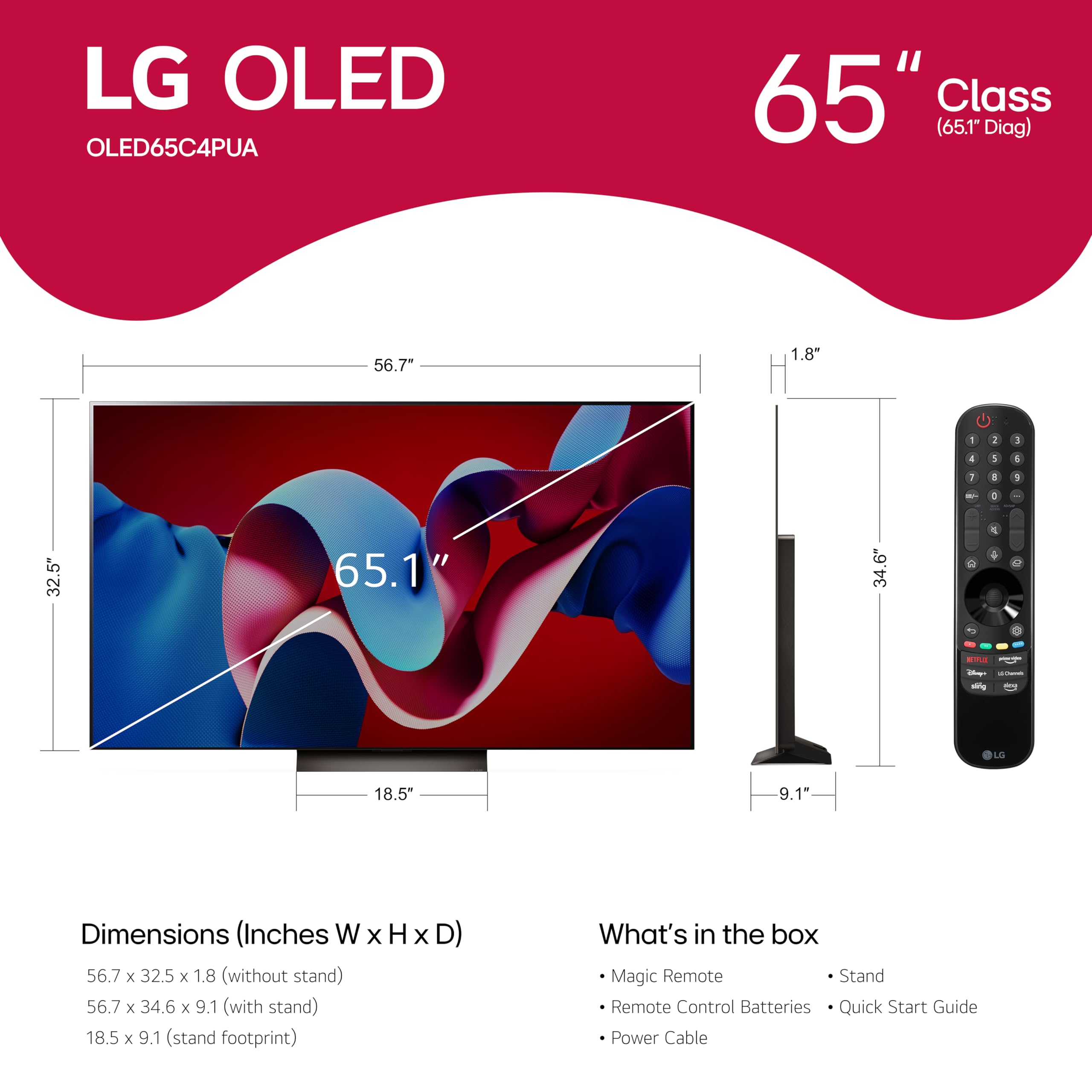 LG 65-Inch Class OLED evo C4 Series Smart TV 4K Processor Flat Screen with Magic Remote AI-Powered with Alexa Built-in (OLED65C4PUA, 2024) - Image 18