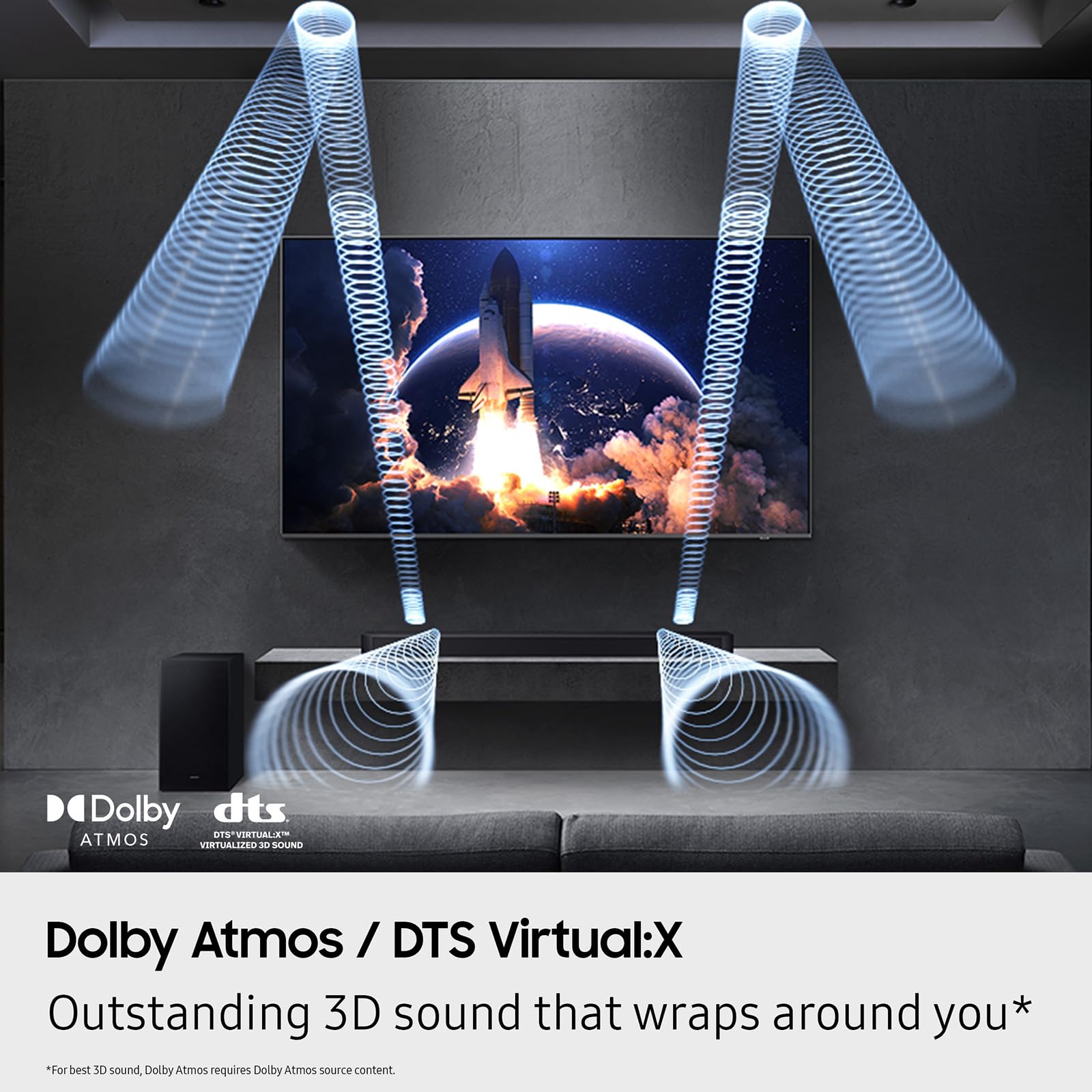 Samsung Q-Series Soundbar HW Q600F 3.1.2 ch Subwoofer (2025 Model) SpaceFit Sound Pro, Q-Symphony, Adaptive Sound - Image 6
