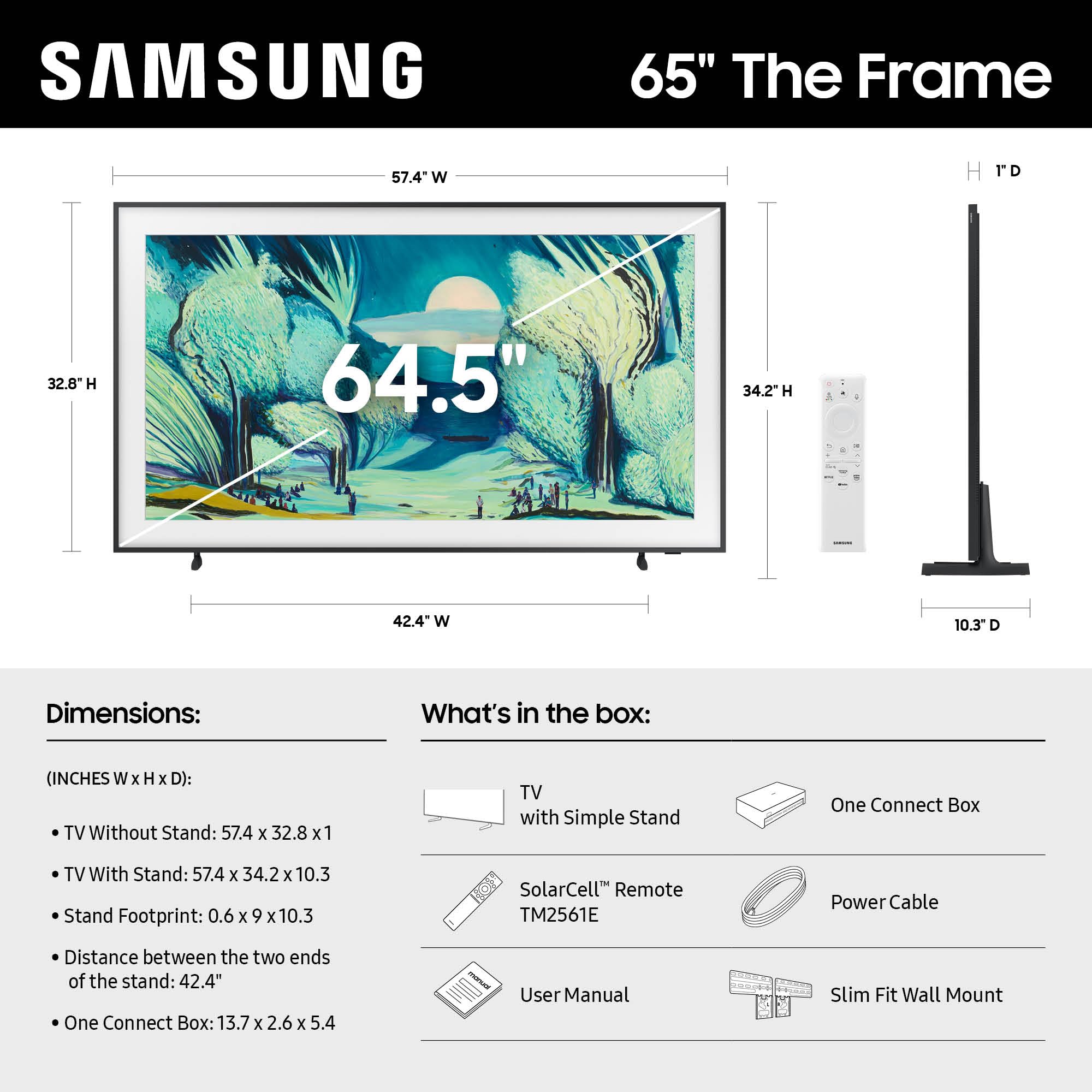 Samsung 65-Inch Class The Frame LS03F 4K QLED Smart TV (2025 Model) Slim Fit Wall Mount, Modern Frame Design, NQ4 AI Gen2 Processor, Art Mode, Artful Picture Quality, Samsung Vision AI, Alexa Built-in - Image 14