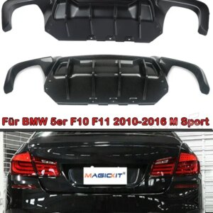 For Bmw F10 F11 CS Style Rear Diffuser Bumper Lip Carbon Fiber Look Auto Body Kit 2011 2012 2013 2014 2015 2016 Rear Bumper