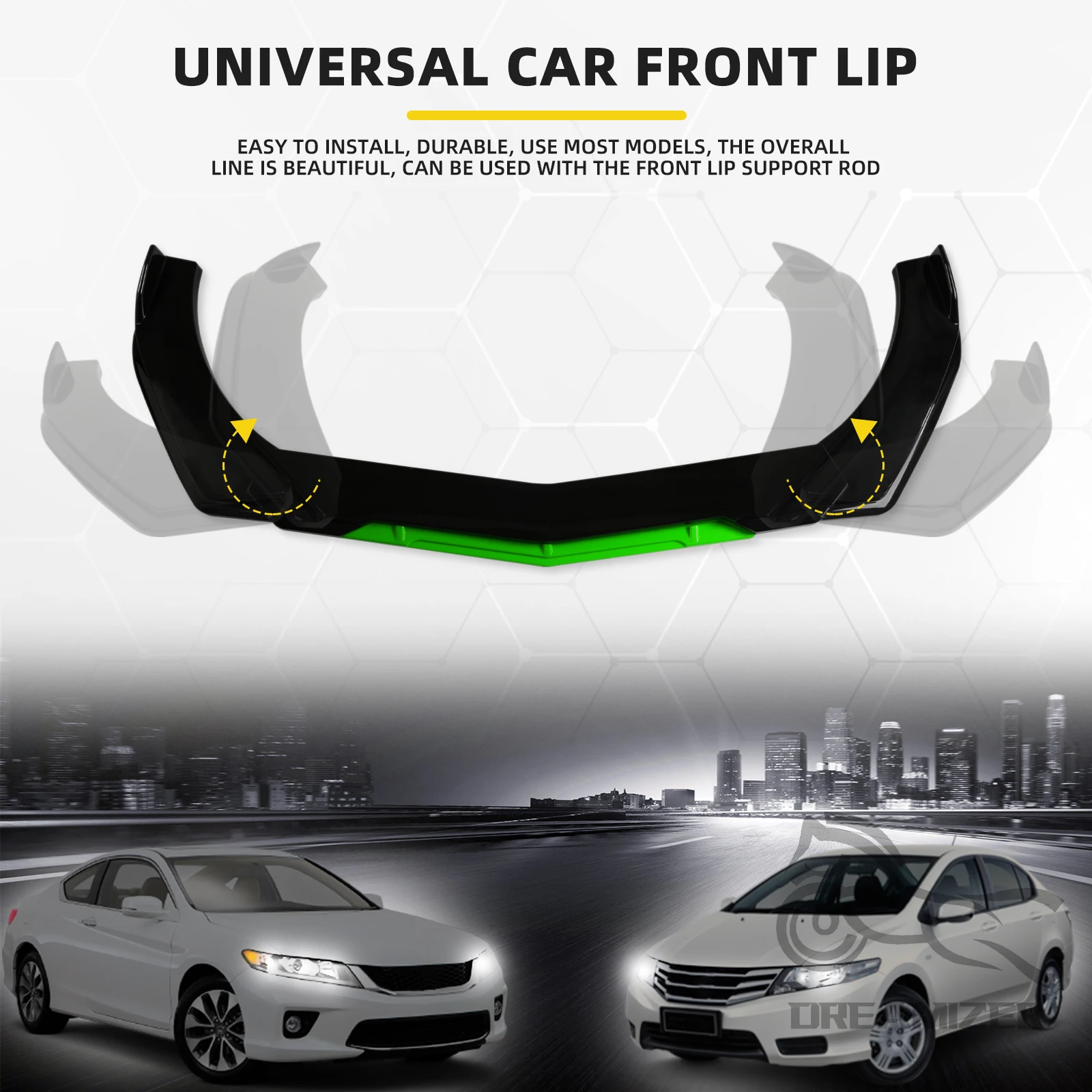 5Pcs/Set Universal Car Front Bumper Lip Chin Spoiler Splitter Diffuser Body Kit Black Carbon Printing Exterior Accessories Parts - Image 4