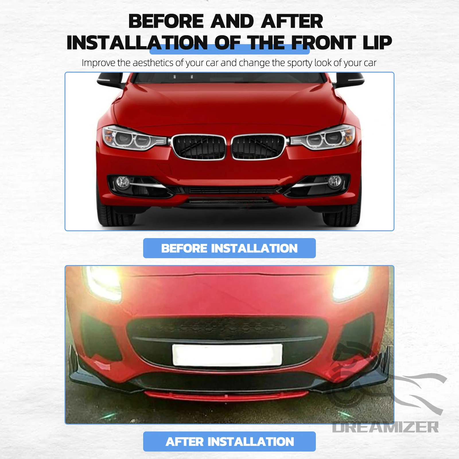 5Pcs/Set Universal Car Front Bumper Lip Chin Spoiler Splitter Diffuser Body Kit Black Carbon Printing Exterior Accessories Parts - Image 5