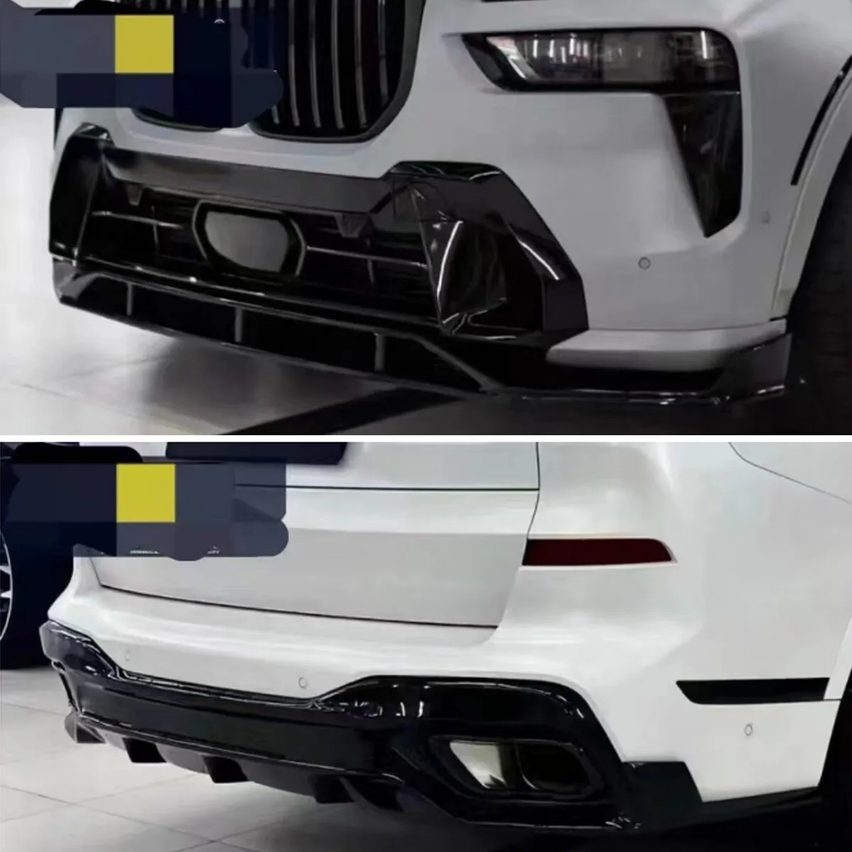 Replace FOR BMW X7 GLOSS BLACK Bumper Surround G07 Sport 4-door 2023 2024 FRONT SPLITTER REAR DIFFUSER SPOILER BODY KIT Refit - Image 4