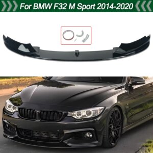 Glossy Black Front Bumper Lip Splitter For 2014-2020BMW F32 F33 F36 4 Series M Sport Front Lip Spoilers Auto Body Kit Magickit